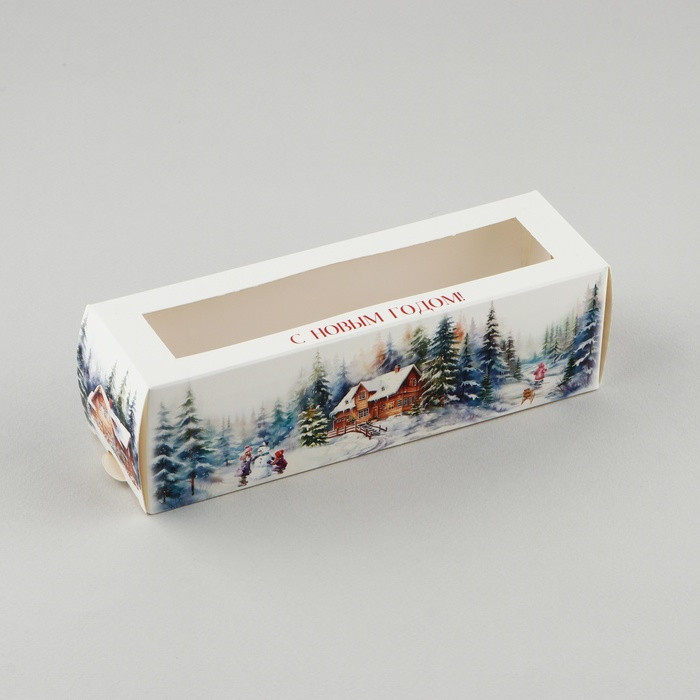 Коробка для макарони 18х5,5х5,5 см "С Новым годом"