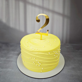 Топпер "Цифра 2", акрил, золотой / 8 см (пр-во Россия)