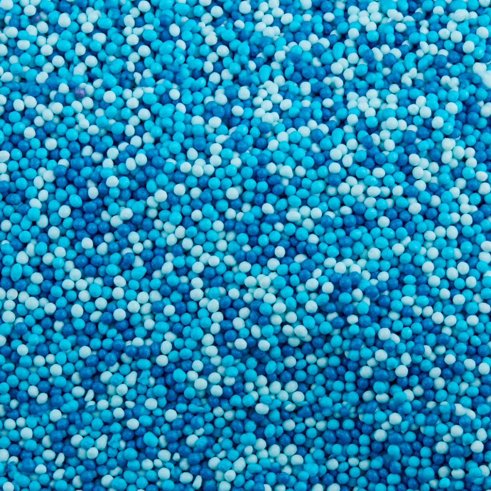 Посыпка шарики Синие/голубые 2мм,  25 г