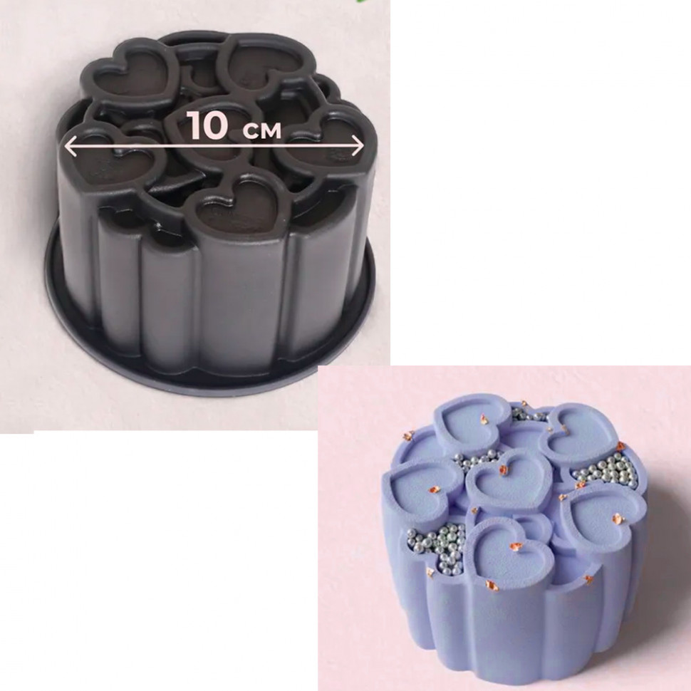 Силиконовая форма для мусса "Бенто сердечки"