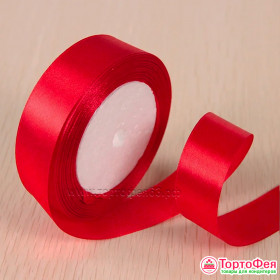 Лента атласная Красная 2 см, 22 м