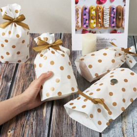 Пакетик с лентой 15х20 см &quot;Горошек&quot;, 1 шт