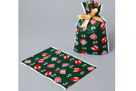 Пакетик с лентой 15х20 см &quot;Подарки&quot;, 1 шт 