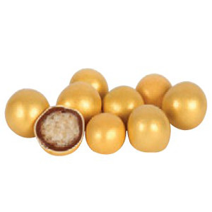 Хрустящие шарики большие 1,5см в молочном шоколаде, Золотистые / 50 гр