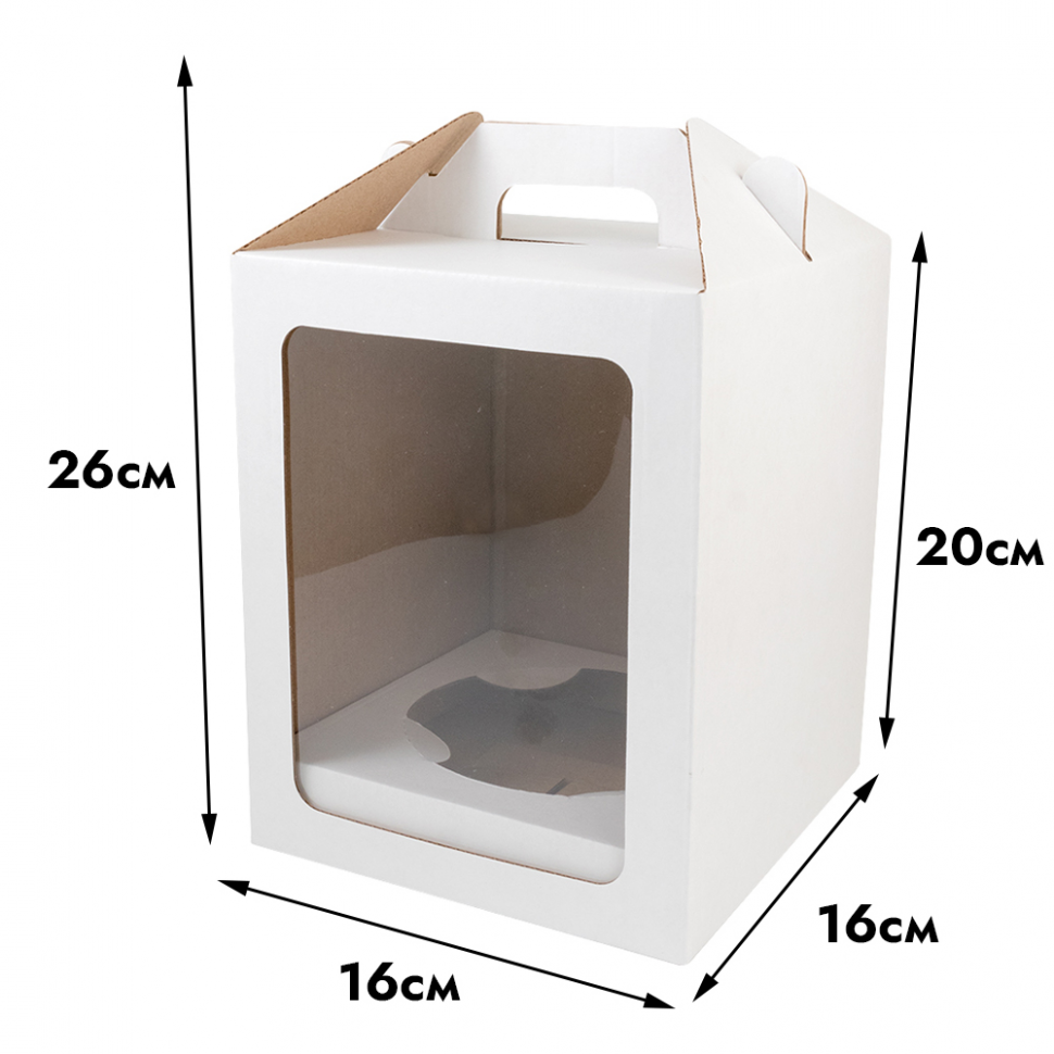 Коробка-домик 16х16х20 см, гофрокартон