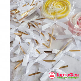 Твист-лента с Белым бантиком / 1 шт