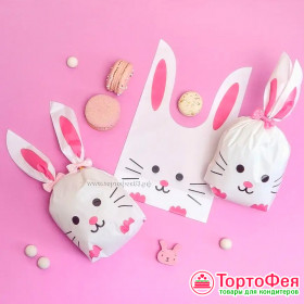 Пакетик с завязками 13х11 см &quot;Зайчик&quot;, 1 шт 