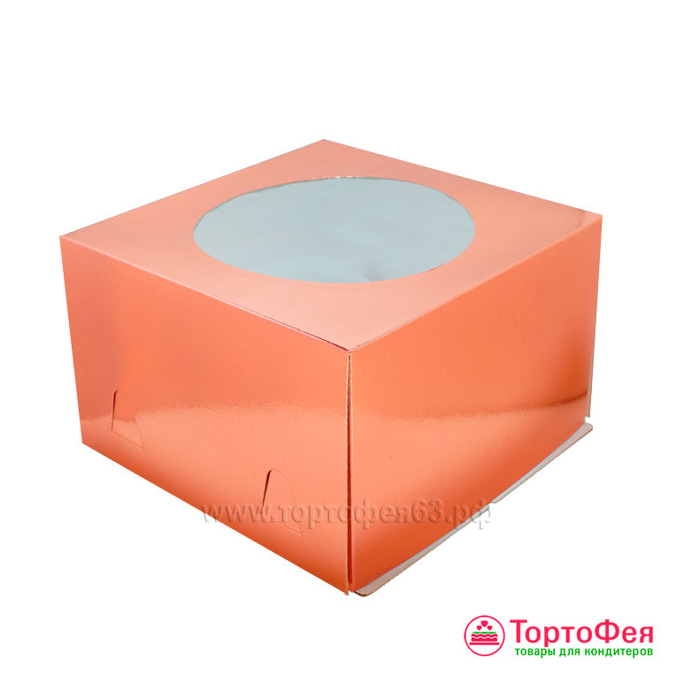 Коробка для торта 30х30х19 см с окном