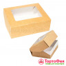 Коробка 10х8х3,5 см с окошком, крафт, 1 шт