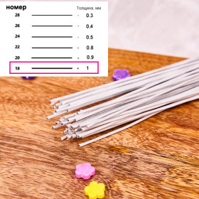 Проволока белая в бумажной оплетке / 1 мм (5 шт)