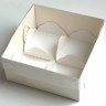 Коробка для моти 12х12х5,5 см с прозрач.крышкой, белая / на 4 моти