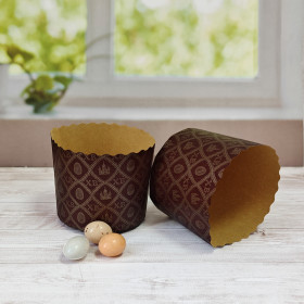 Форма бумажная Кулич "ХВ" 100 гр (7*6см) / 10 шт 