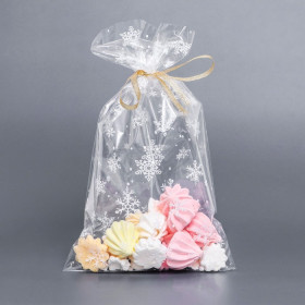 Пакеты с рисунком &quot;Снежинки&quot; 20х35 см / 10 шт