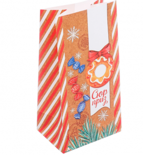 Пакетик бумажный 19х10х7 см "Сюрприз"