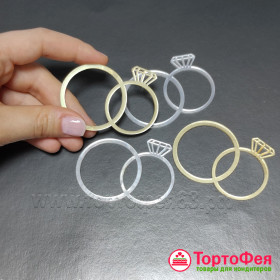 Декор из акрила &quot;Колечки&quot; с камнем, 6 см