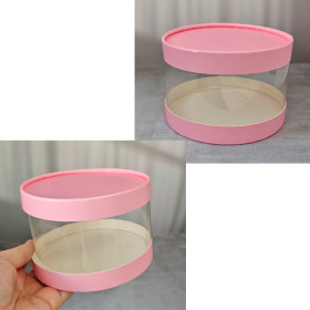 Коробка круглая d 12 выс.7 см, Розовая