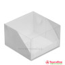 Коробка 18х18х10 см с прозрачной крышкой, белая  