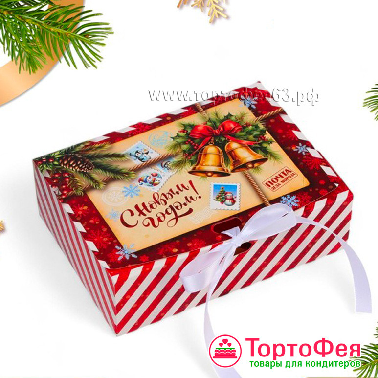 Коробка 16,5х12,5х5 см с окном, "Почта Деда Мороза"   