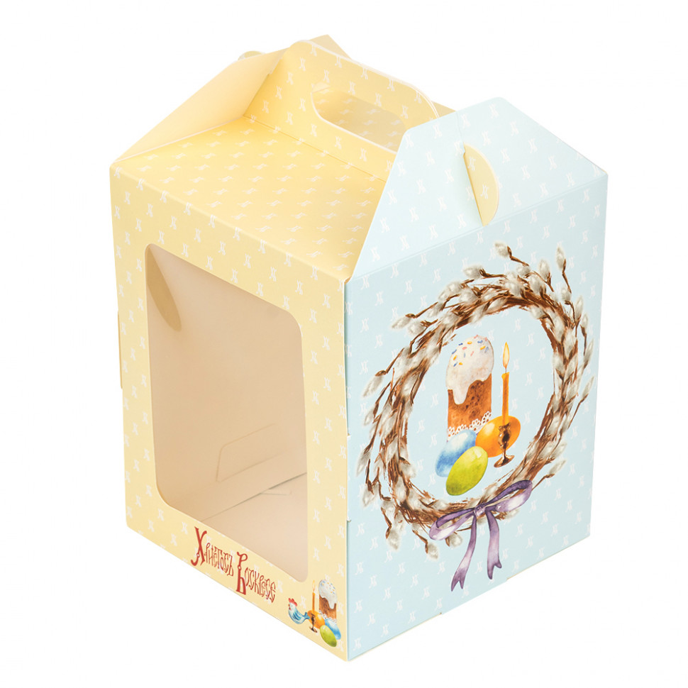 Коробка для кулича 15х15х18 "Верба венок"