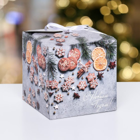 Коробка подарочная 14х14х14 см "С Новым годом"    