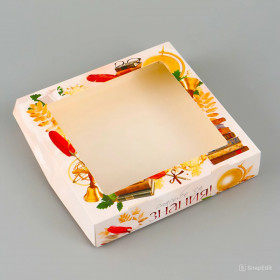 Коробка 20х20х4 см с окном "Спасибо за знания"