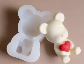 Молд силиконовый &quot;Мишка с сердцем&quot; 6,6 см