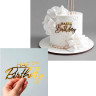 Декор из акрила "Happy Birthday", золотой  / 9  см