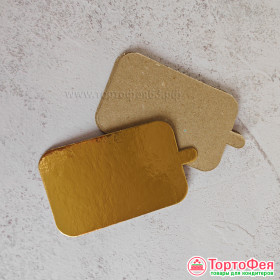 Подложка тонкая (0,8мм) Золото 10*6,5 см с держателем