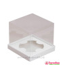 Коробка для кулича с прозрачным куполом 15х15х14 см