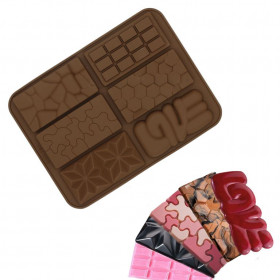 Форма силикон. Плитка фактурная 6 в 1 / 8,4 см