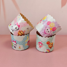 Форма бумажная Кулич-мини "Малышарики" 100 гр (7*6см) / 10 шт  