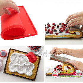 Коврик силиконовый с бортиками для рулета 30х25 см