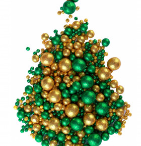 Шарики рисовые в глазури. Блеск Золотой/Зеленый 2-13 мм, 25 гр      