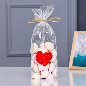 Пакеты прозрач. с рисунком 15х30 см "Сердце", 1 шт 