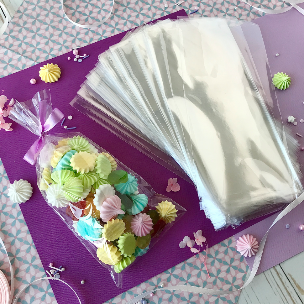 Пакетики прозрачные 12х25 см Без клеевого клапана, 10 шт 