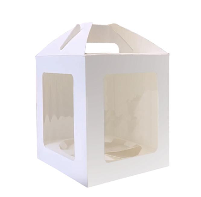 Коробка-домик 16х16х18 см с двумя окошками, белая