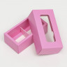 Коробка для 2 конфет с окном, розовая