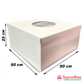 Коробка для большого плоского торта 50х50х25 см 