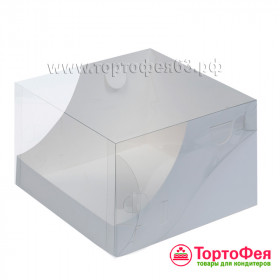 Коробка 20,5х20,5х14 см с прозрачной крышкой