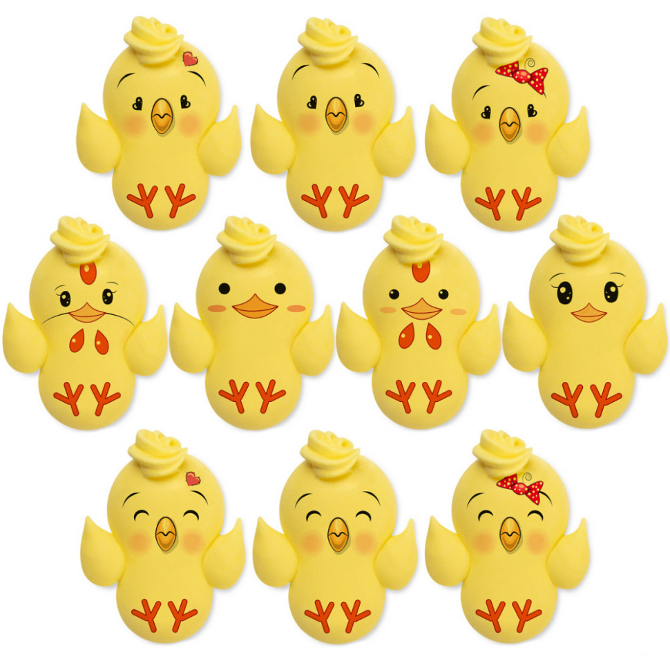 Сахарные медальоны "Цыплята" 35*25 мм / 5 шт  