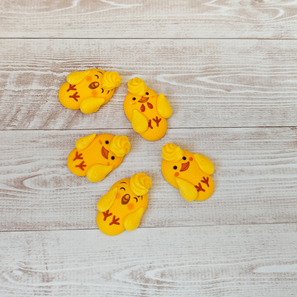 Сахарные медальоны "Цыплята" 35*25 мм / 5 шт  