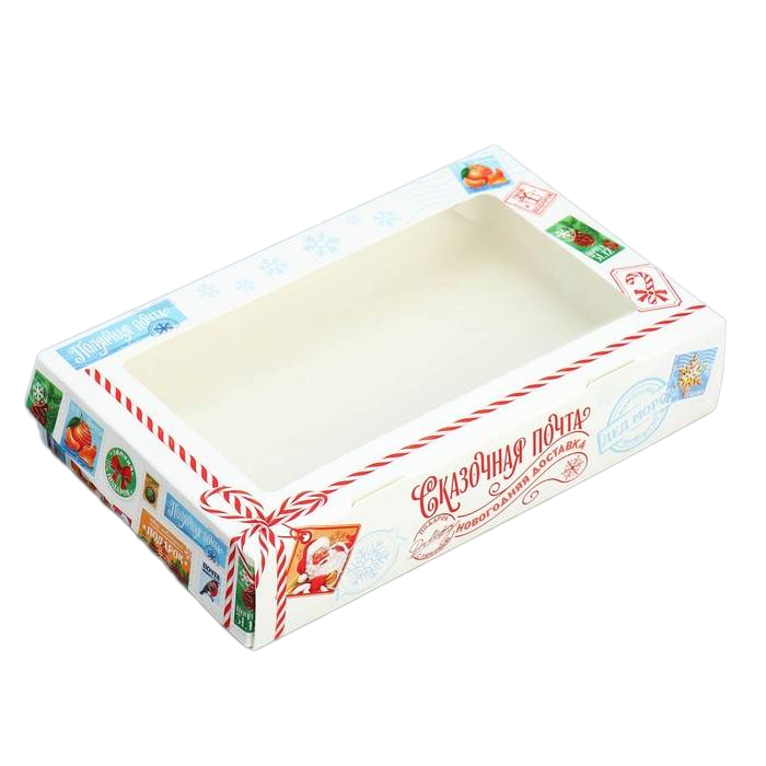 Коробка 20х12х4 см с окном "Сказочная почта"   