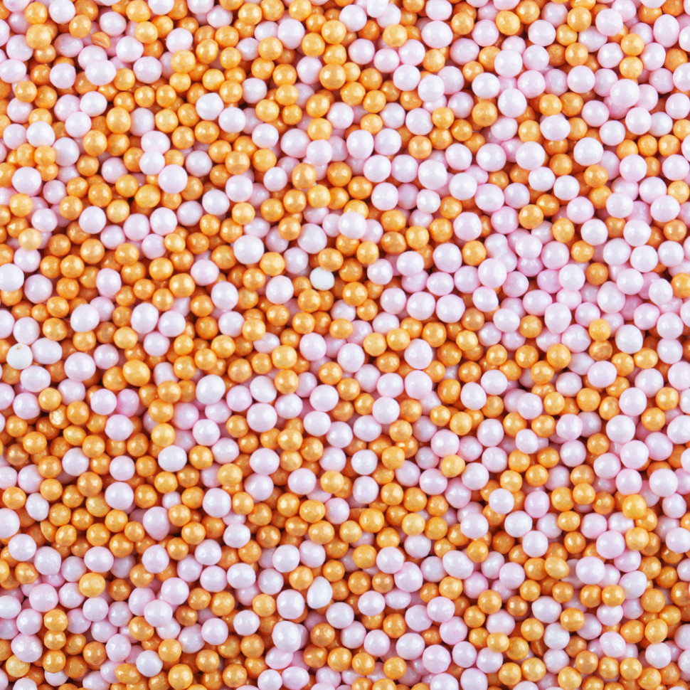 Посыпка шарики Золотистые/розовые, 25 г       