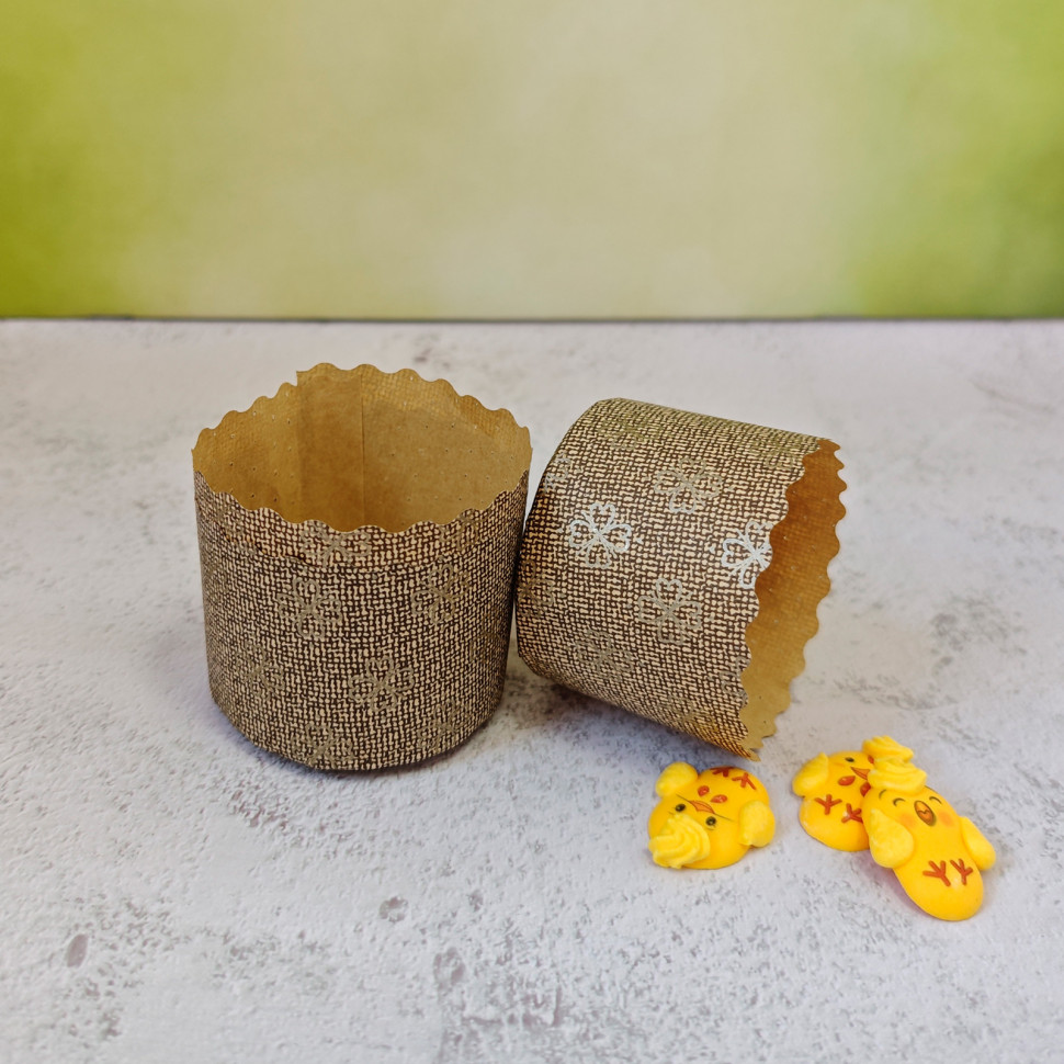 Форма бумажная Кулич-мини "ХВ" 60 гр (6*4,5 см) / 10 шт   