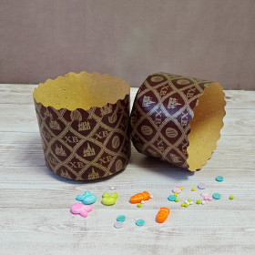 Форма бумажная Кулич-мини "ХВ" 60 гр (6*4,5 см) / 10 шт   