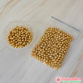 Посыпка сахарная шарики Золотые 4 мм, 20 г