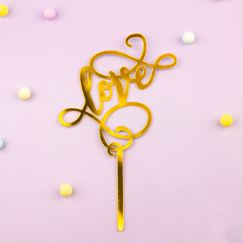 Топпер "Love", золотой