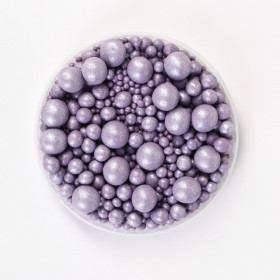 Шарики рисовые в глазури. Лиловые 2-13 мм, 25 гр    