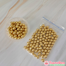 Посыпка сахарная шарики Золотые 6 мм, 20 г