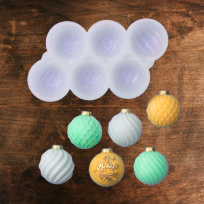 Форма силиконовая "Елочные шары" 3,5 см / 6 шт (пр-во Россия)